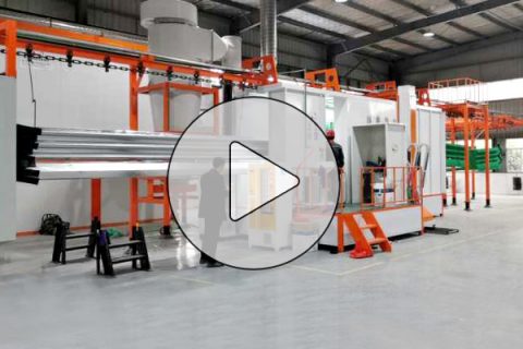 高速護(hù)欄自動噴塑設(shè)備視頻